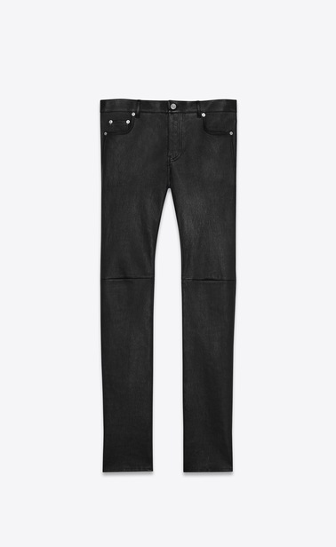 Skinny pants in grained lambskin
